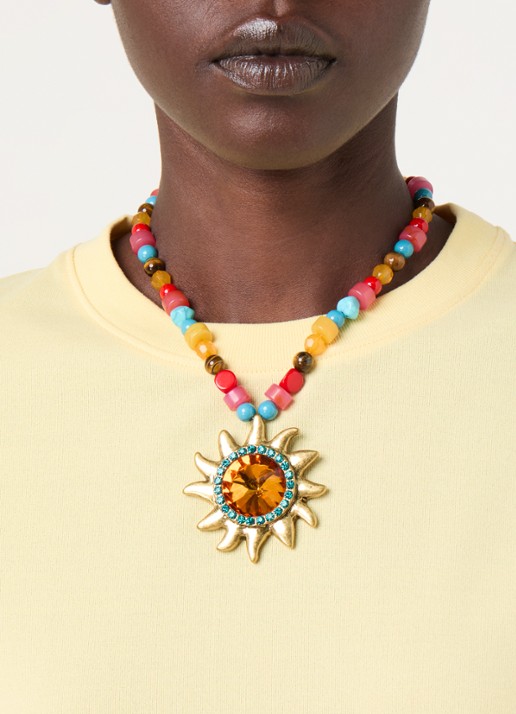 Kurt Geiger XL Sun ketting met kristal - voorkant 5 multicolor