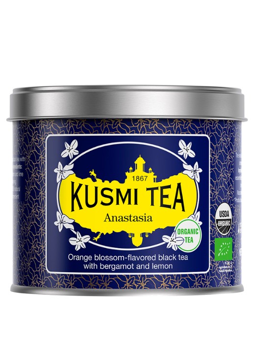 Kusmi Tea Anastasia losse thee 90 gram - voorkant donkerblauw