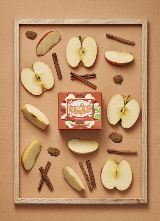 Kusmi Tea Apple - Cinnamon theezakjes 20 stuks - detail 3 beige
