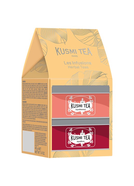 Kusmi Tea AquaRosa and AquaSummer losse thee 2 stuks in giftbox