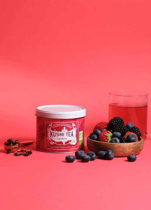 Kusmi Tea AquaRosa losse thee 100 gram - detail 4 donkerroze