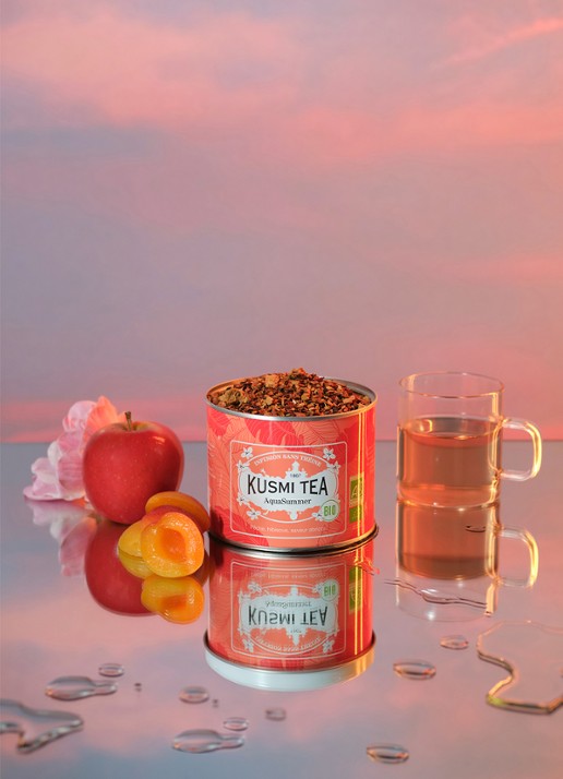 Kusmi Tea AquaSummer losse thee 100 gram - detail 3 perzikroze