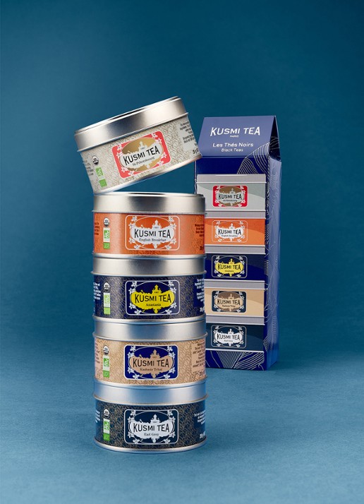 Kusmi Tea Black Teas losse thee 5 stuks in giftset - detail beige