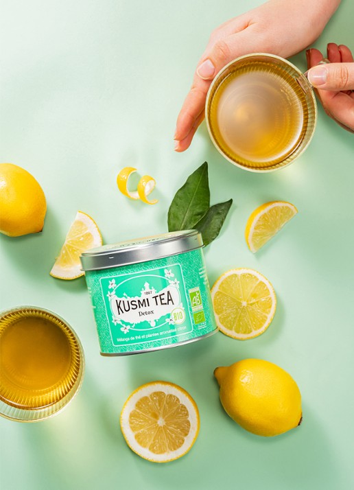 Kusmi Tea Detox losse thee 90 gram - detail 4 turquoise