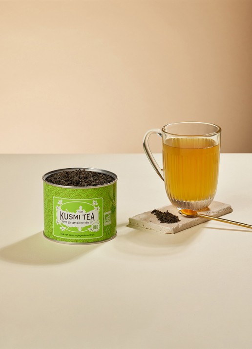 Kusmi Tea Green Ginger Lemon losse thee 100 gram - detail 2 groen
