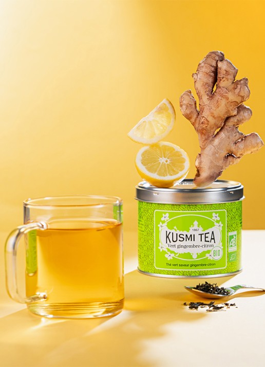 Kusmi Tea Green Ginger Lemon losse thee 100 gram - detail 3 groen