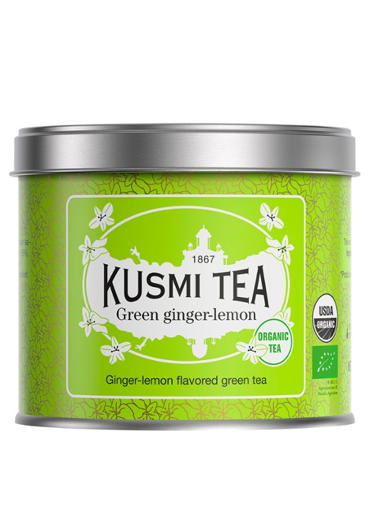 Kusmi Tea Green Ginger Lemon losse thee 100 gram - voorkant 5 groen