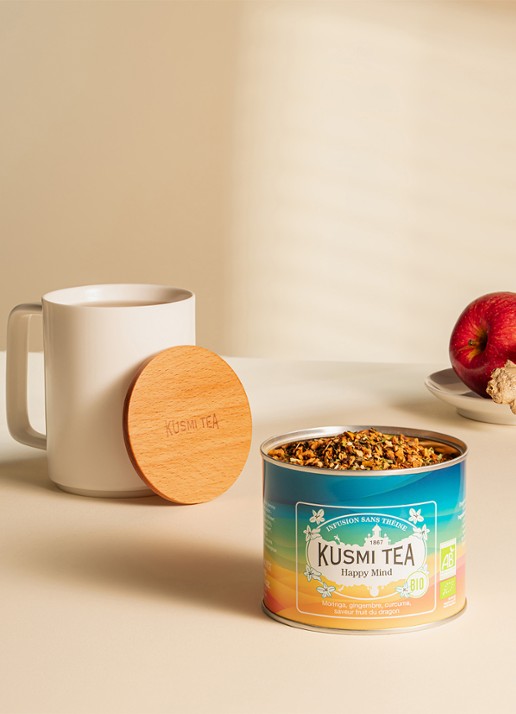 Kusmi Tea Happy Mind losse thee 100 gram - voorkant 7 geel