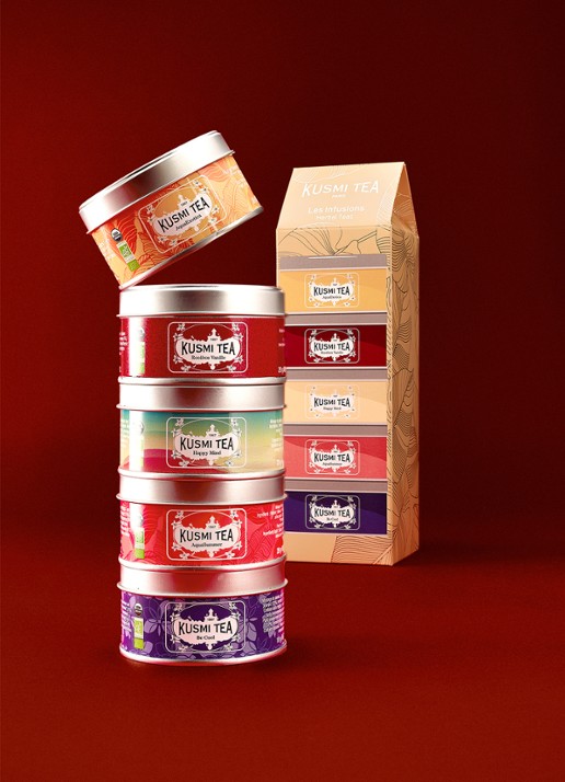 Kusmi Tea Herbal Teas losse thee 5 stuks in giftbox - detail beige