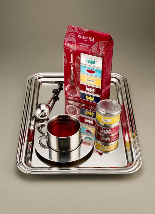 Kusmi Tea Iconics losse thee met thee-infuser - giftset - detail 4 beige
