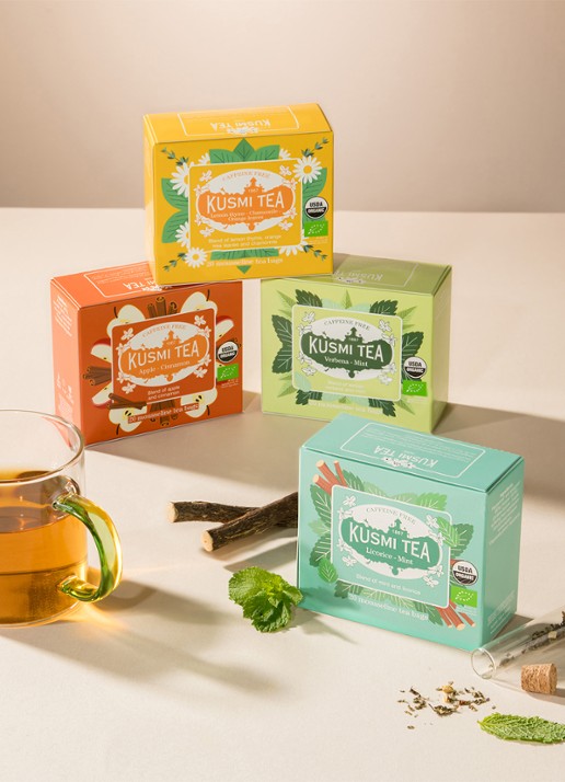 Kusmi Tea Lemon Thyme-Chamomile-Orange Leaves theezakjes 20 stuks - detail 2 beige