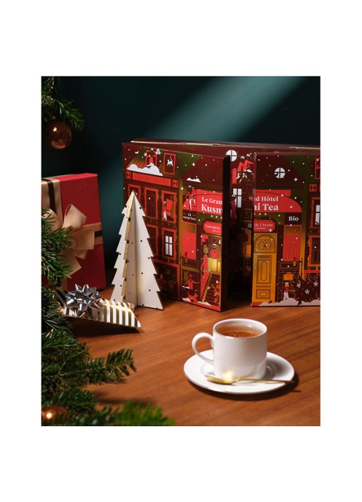 Kusmi Tea Organic adventskalender 2022 - voorkant 2 rood