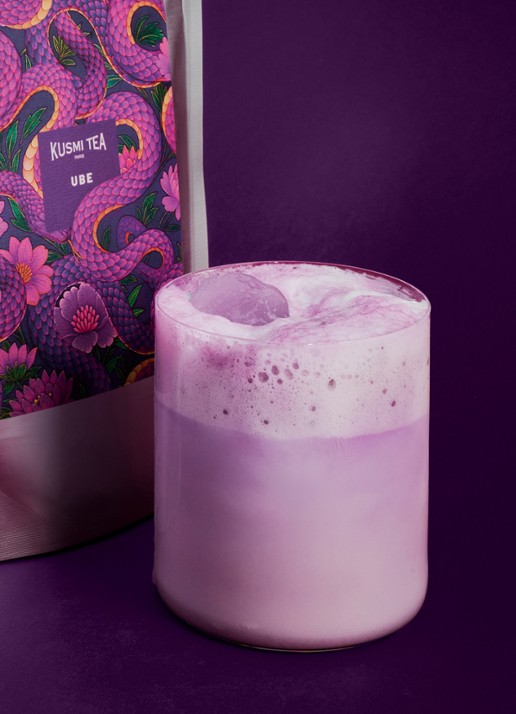 Kusmi Tea Ube doypack 100 gram - achterkant beige