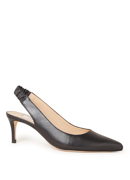 L.K.Bennett Irena slingback van leer  - voorkant 4 zwart