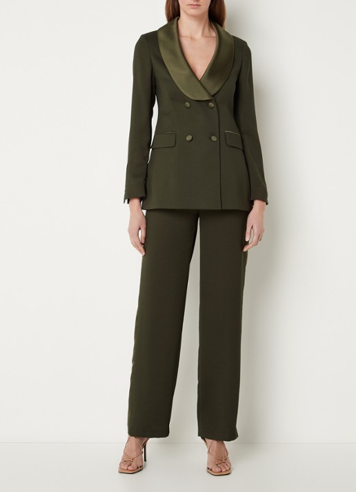 L.K.Bennett JK JAGGER SATIN CREPE - voorkant 3 legergroen