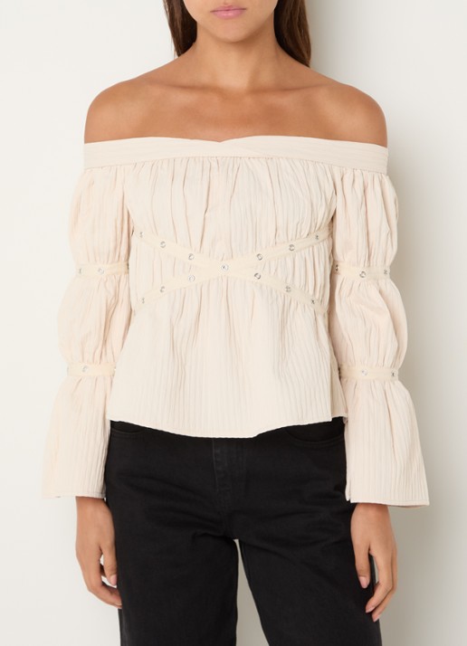 Laagam Addison off shoulder top met ruches