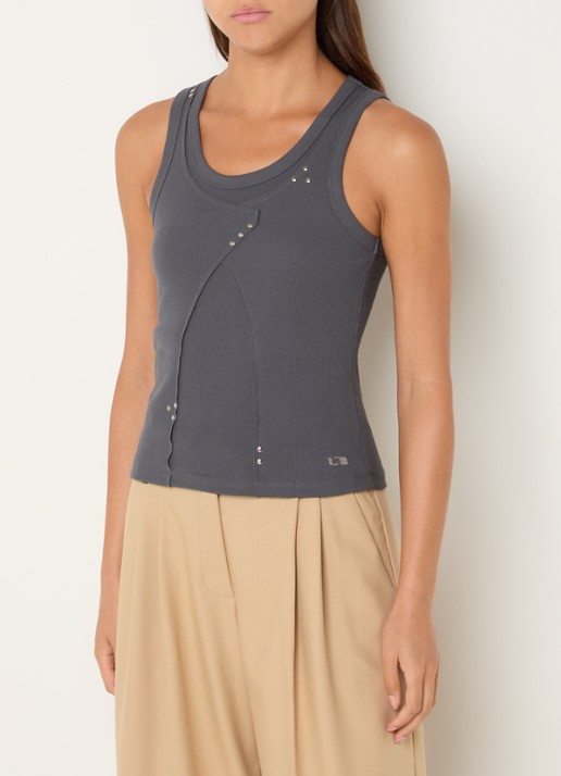 Laagam Aluma tanktop met ronde hals - detail 4 donkergrijs