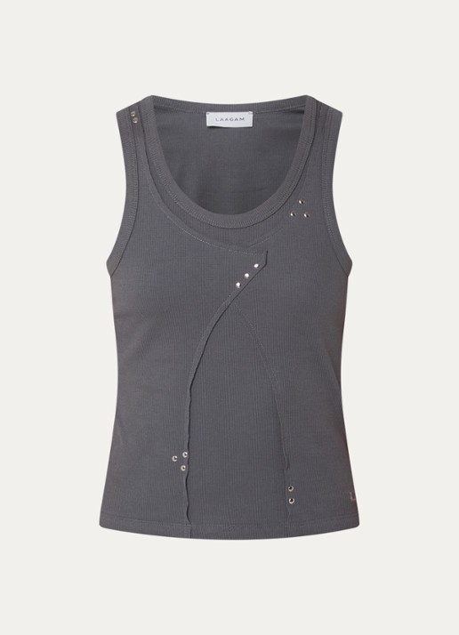 Laagam Aluma tanktop met ronde hals - voorkant donkergrijs