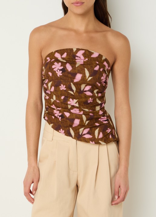 Laagam Bonnie strapless top met asymmetrische zoom