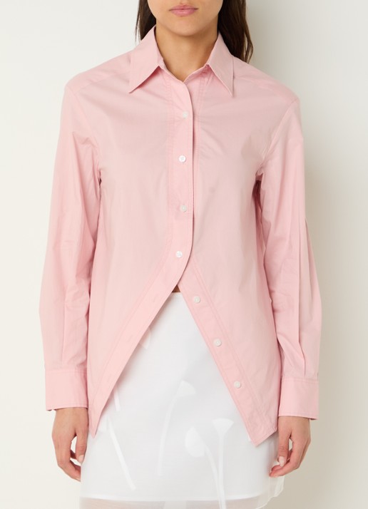 Laagam Boyfriend blouse met asymmetrische zoom