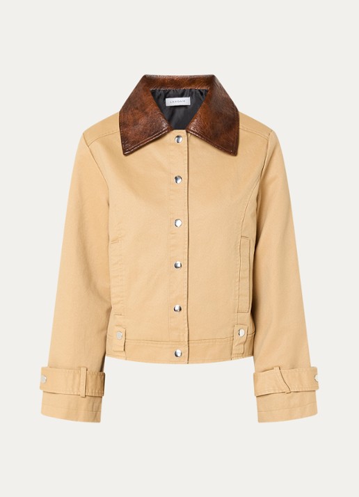 Laagam Braidy jack met steekzakken - voorkant 3 beige
