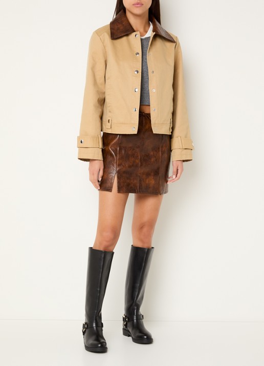 Laagam Braidy jack met steekzakken - voorkant 4 beige