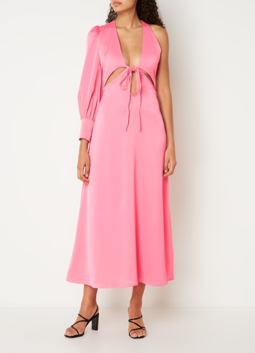 Laagam Coco maxi jurk met cut-out en strikdetail - achterkant 5 roze