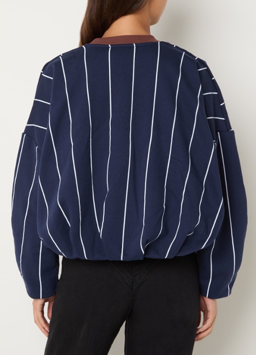 Laagam Kelly sweater met streepprint - achterkant 2 donkerblauw