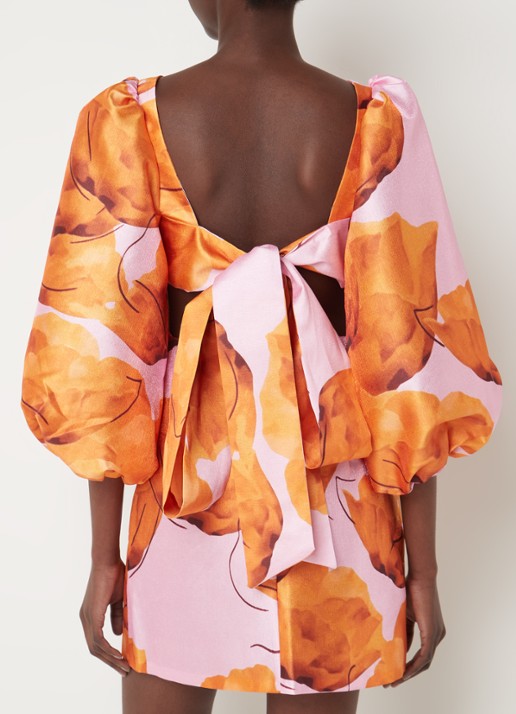 Laagam Liza Fleur mini jurk met bloemenprint en rugdecolleté