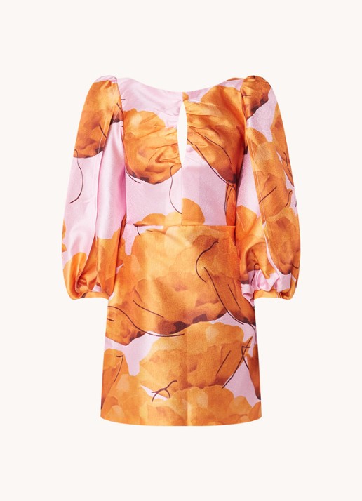 Laagam Liza Fleur mini jurk met bloemenprint en rugdecolleté