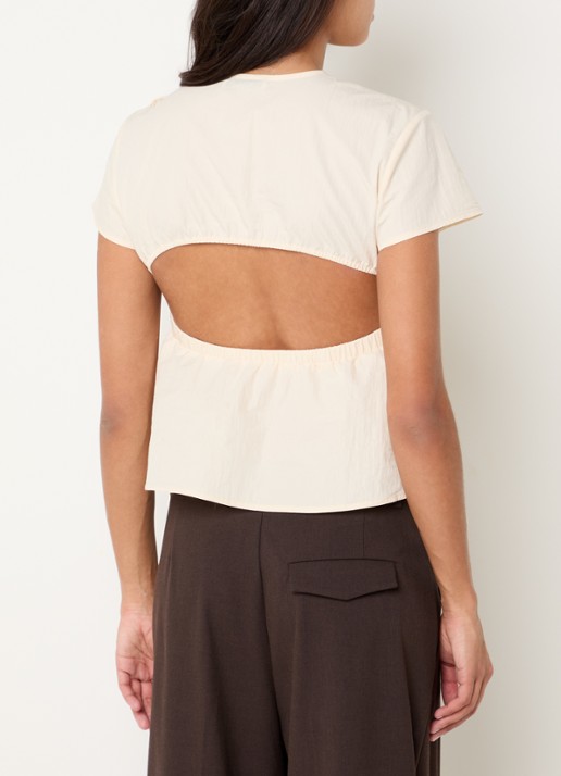 Laagam Raven top met cut-out detail - achterkant 4 ivoor