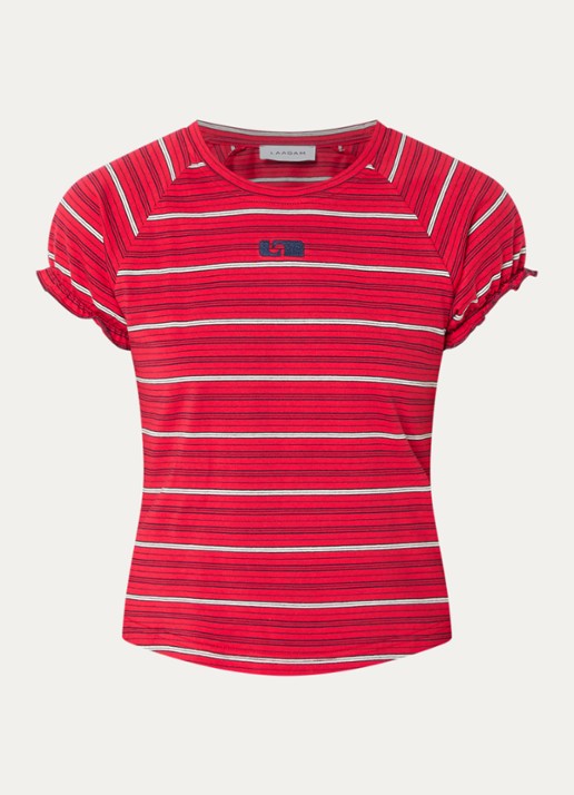 Laagam Zaira T-shirt met streepprint - voorkant rood