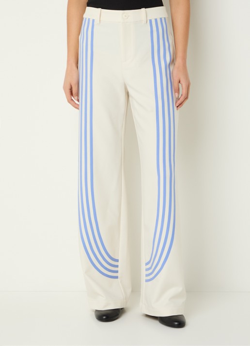 Laagam Zion straight fit pantalon met streepprint