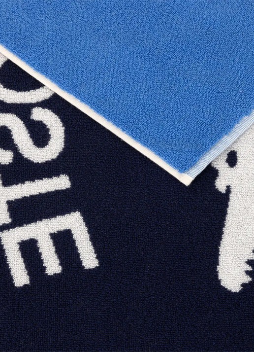 Lacoste Badlaken met logoprint 160 x 90 cm - achterkant donkerblauw