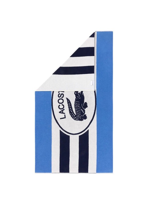 Lacoste Badlaken met logoprint 160 x 90 cm - voorkant 4 donkerblauw