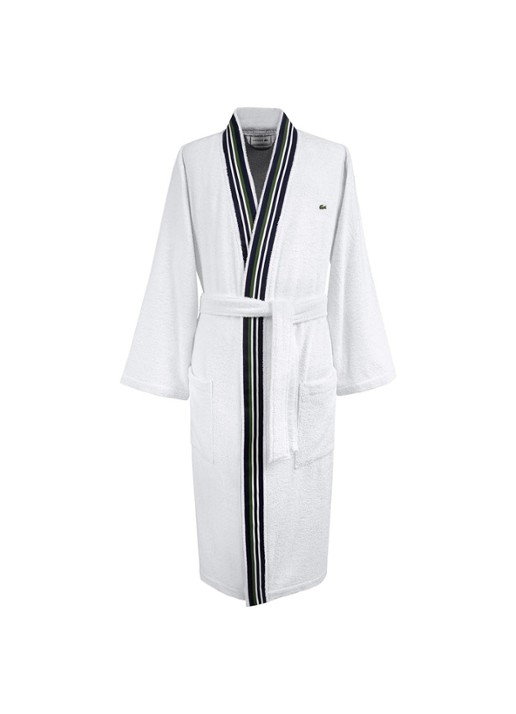 Lacoste Club badjas van  katoen - voorkant wit