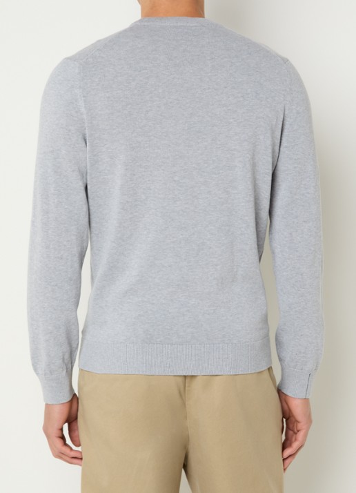 Lacoste Fijngebreide pullover met logo - achterkant 3 grijs