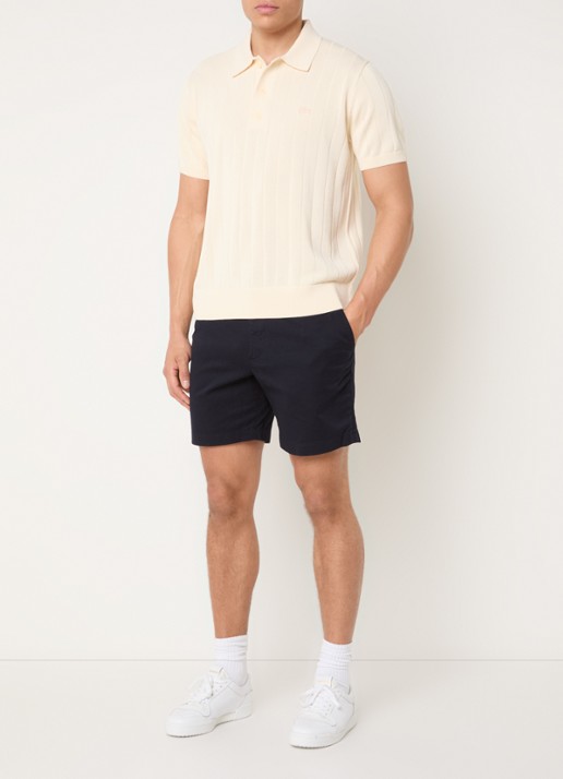 Lacoste Fijngebreide pullover met logo - voorkant 5 creme