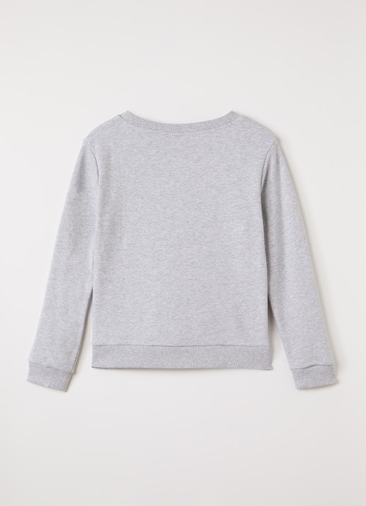 Lacoste French Terry sweater met logo - voorkant 2 grijsmele