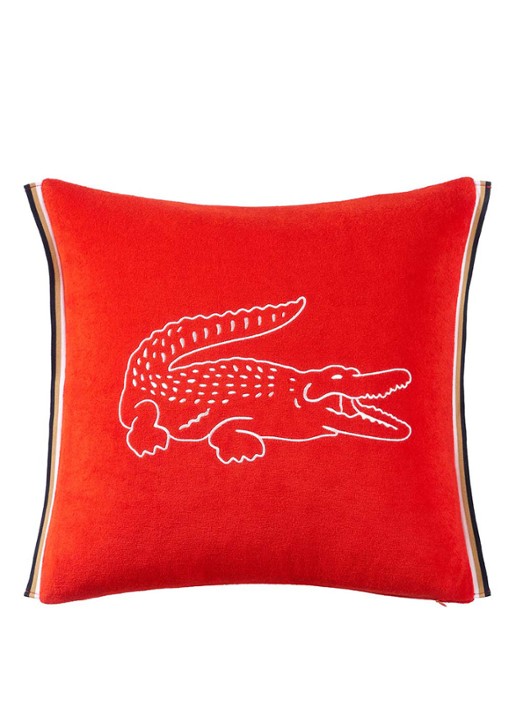 Lacoste L Break sierkussenhoes 45 x 45 cm - voorkant donkerrood