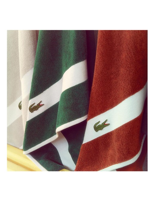 Lacoste L Casual badhanddoek - 450 gr/m² - 55 x 100 cm - detail 3 roestbruin