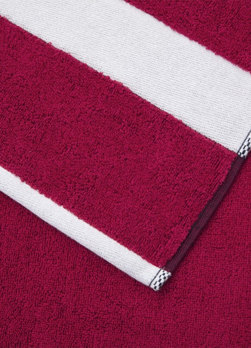 Lacoste L Casual badhanddoek - 450 gr/m² - 55 x 100 cm - achterkant 3 rood