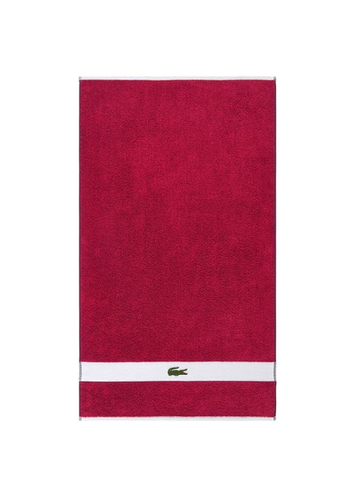 Lacoste L Casual badhanddoek - 450 gr/m² - 55 x 100 cm - voorkant rood
