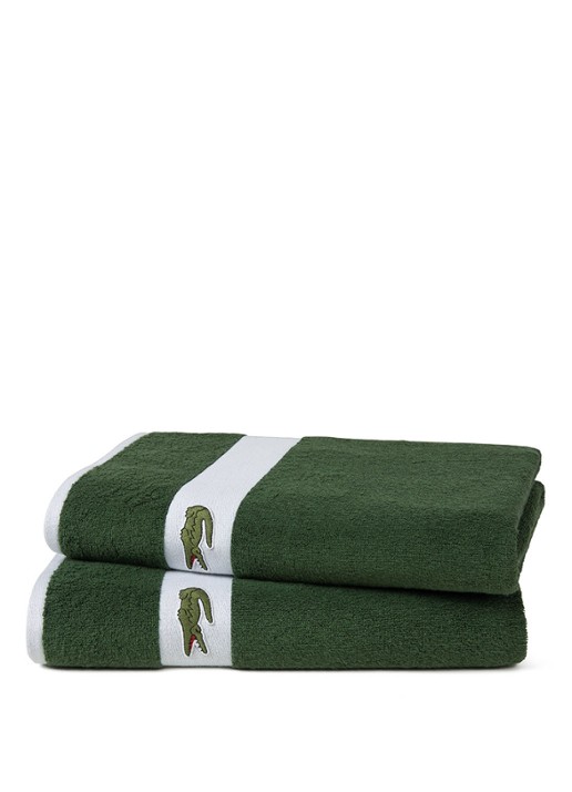 Lacoste L Casual badlaken - 450 gr/m2 - 70 x 140 cm - voorkant 2 groen