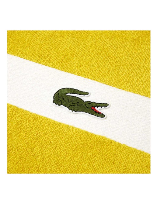 Lacoste L Casual badlaken - 450 gr/m2 - 70 x 140 cm - detail geel