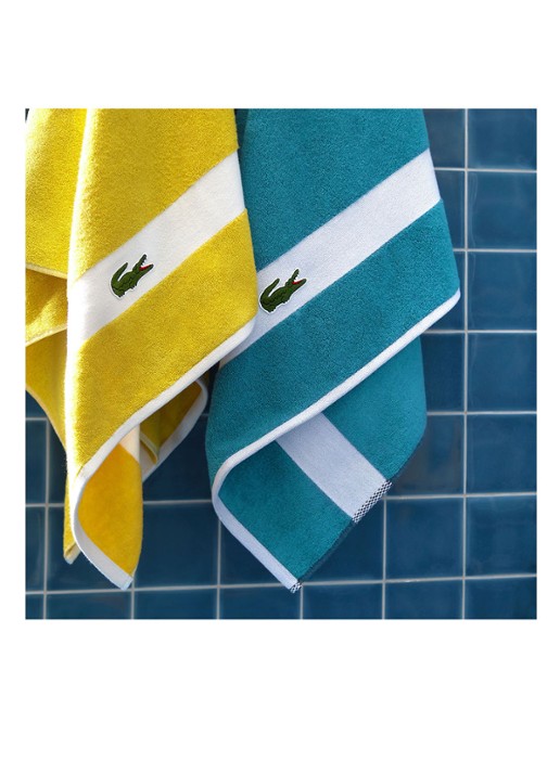 Lacoste L Casual badlaken - 450 gr/m2 - 70 x 140 cm - detail 4 zeegroen