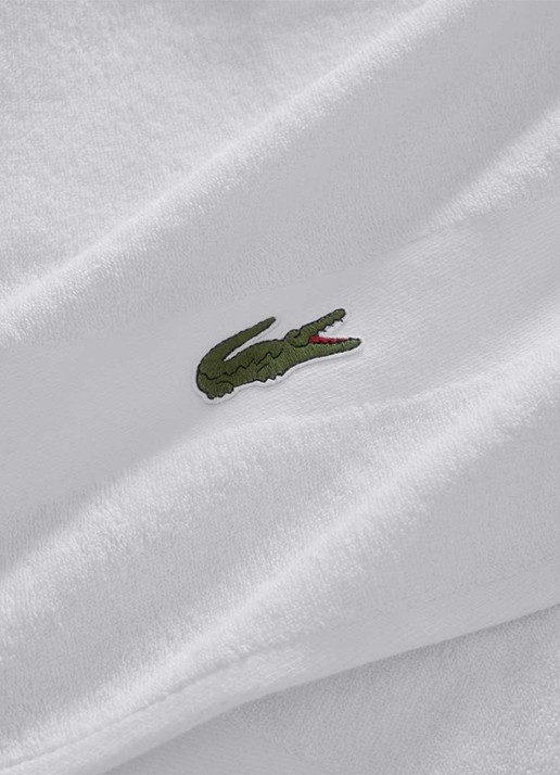 Lacoste L Casual badlaken - 450 gr/m2 - 70 x 140 cm - voorkant 3 wit