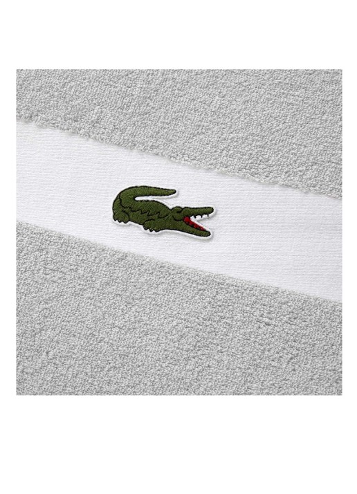 Lacoste L Casual badlaken - 450 gr/m2 - 90 x 150 cm - detail 3 zilver