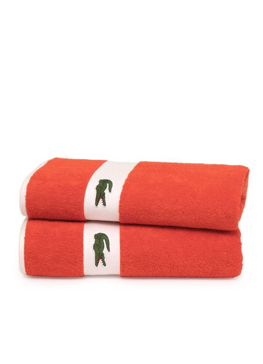 Lacoste L Casual badlaken - 450 gr/m2 - 90 x 150 cm - achterkant oranjerood