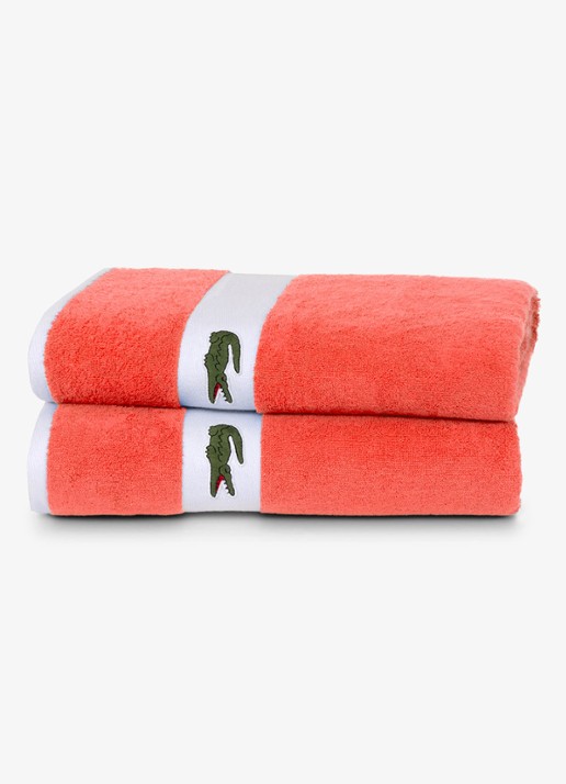 Lacoste L Casual badlaken - 450 gr/m2 - 90 x 150 cm - detail 4 koraalrood